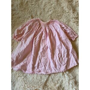 Sophie Dess Smocked Rosette Layette Baby Pink Gingham Gown Dress 3 months